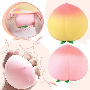 Fidget Toy Cartoon Peach PU Squishy Slow Rising Anti Stress Decompression Kawaii Kids Squishies Toys Gift