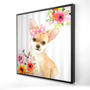 212 MAIN Artistic Chihuahua Dog Wall Art Print - 24x24 in, Bedroom Home Decor, Thoughtful Gift for Home Supplies Enthusiasts