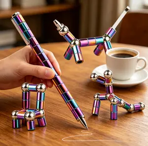 Colorful Magnet Balls Magnetic Fidget Pen Capacitive Stylus Multifunctional Stress Relief Desk Stationery Gift