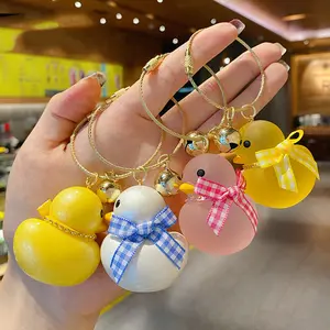 Cute Resin Duck Keychain | Aesthetic Car Charm & Bag Pendant Accessory