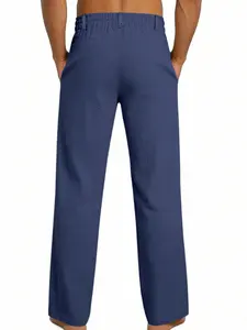 Men's Italian Linen Straight Leg Pants, Loose Fit Commuter Style, Old Money Look, Comfortable Casual Wear, Perfect for Daily Use