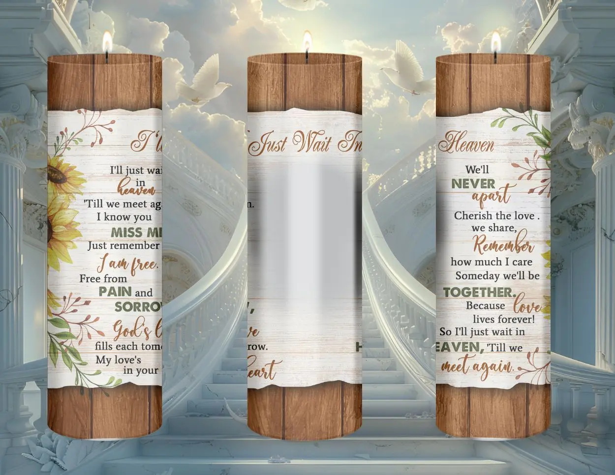 Personalized Remembrance Candle – Editable Memorial Candle with Picture