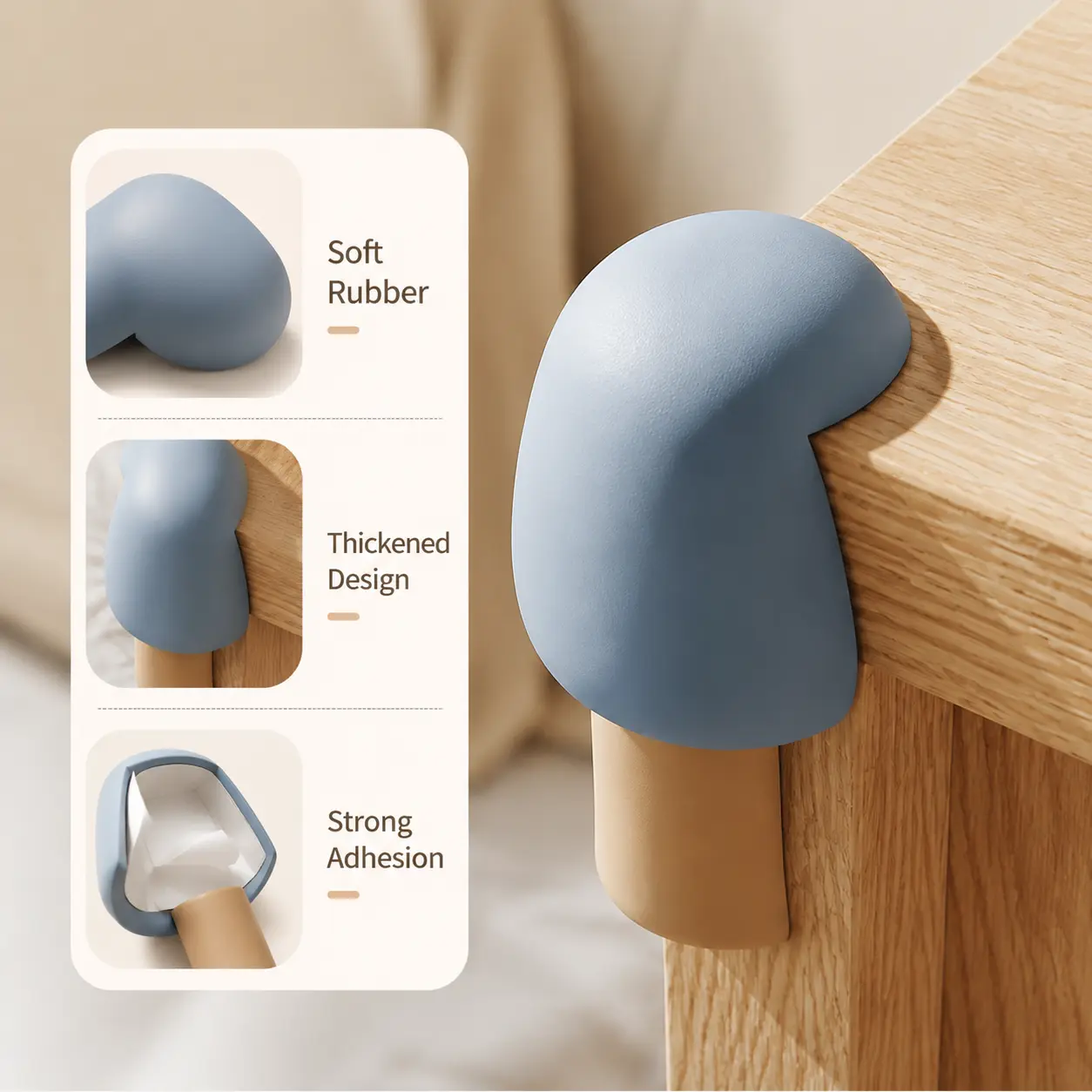 4 Counts, Cute Tree Shaped Soft Rubber Table Corner Protectors, Adhesive Sharp Furniture Corner Covers for Household Daily Use