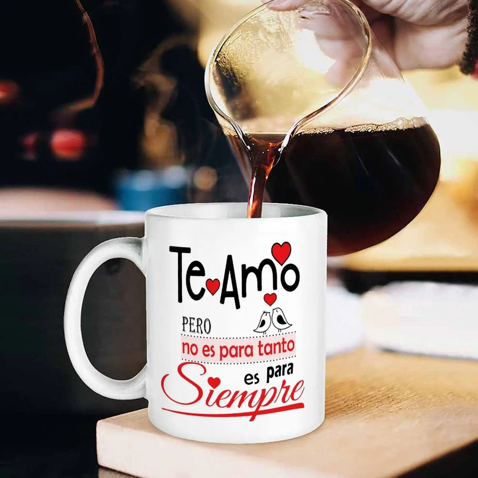 Stylish Ceramic Couple Breakfast Mug - Washable Kitchenware Drinkware for Beverages, Valentine's Day Romantic Gift for Partners, Anniversary Present Idea
