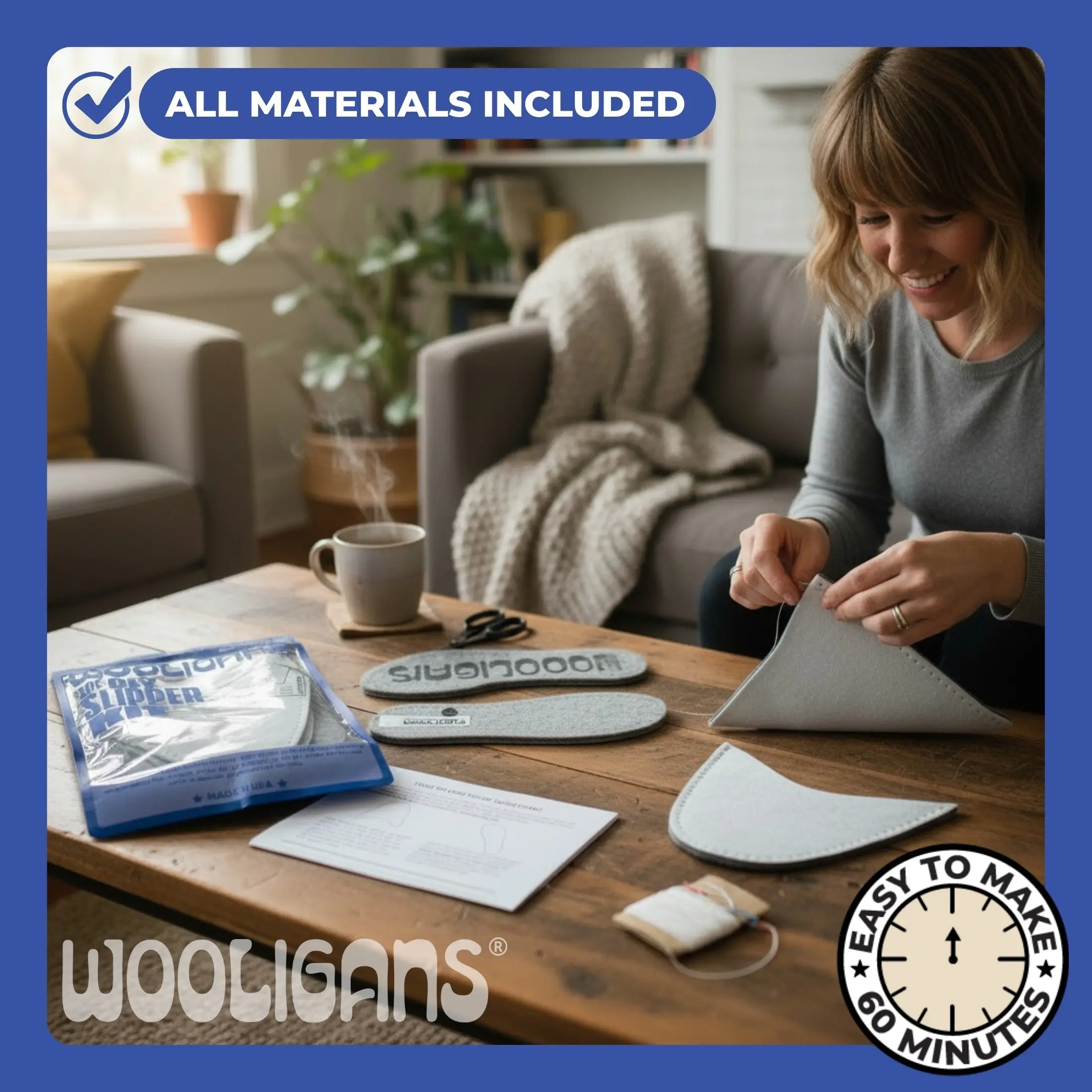 WOOLIGANS Printed Slipper Kit – 6 Pack