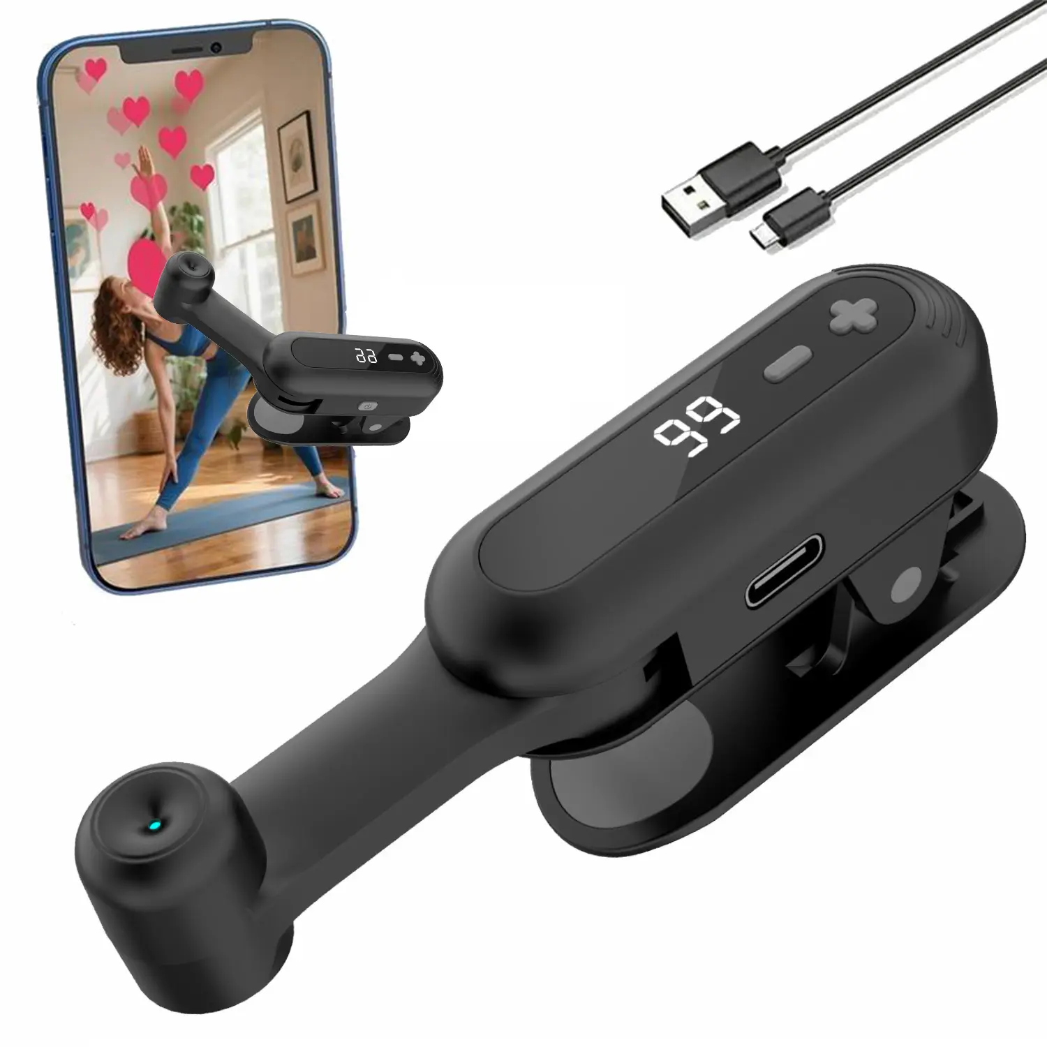 Quiet Wireless Auto Clicker with Variable Speed, Compact Portable Automatic Screen Tapper, Plug and Play Rechargeable Design for Smartphone Daily Task Assistance