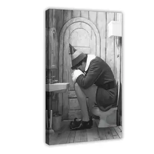 Christmas Bathroom Decor Funny Movie  Print Oil Painting Toilet Humor Bathroom   unique photo car accessory restaurant Modern  Decor anime  green minimalist unframed  decor woman canvas   kitchen sign poster high quality golf wall art Portrait