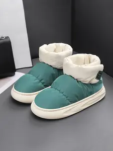 Autumn Winter New Rain Umbrella Cloth Snow Boots, Warm Anti-Slip Thick Sole, Fleece Lined Indoor Outdoor Fashion Bread Shoes Footwear