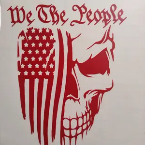We the People Skull, Patriotic Blue Collar Decal Stickers for Cars and Trucks - Perfect for Any Vehicle