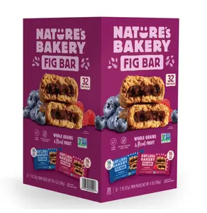 Nature- Bakery Fig Bar Variety Pack - 32 Twin Packs (2oz Each) - Blueberry and Raspberry Flavors, Whole Wheat, Non-GMO, Kosher Certified, Vegan