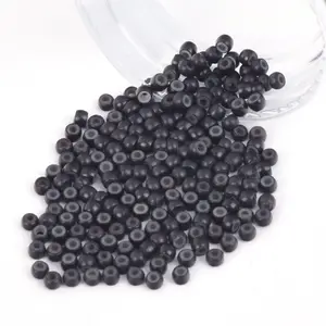 200Pcs 3mm Dark Brown Color Silicone Lined Micro Ring Beads for Hair Extensions