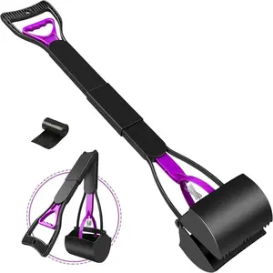 UPSKY 32" Pooper Scooper for Large Small Dogs Folding Poop Scoop for Yard Grass Dirt Gravel Blue LongHandle Dog Poop Scooper with Waste Bags Portable Dog Poop Pick Up Tool