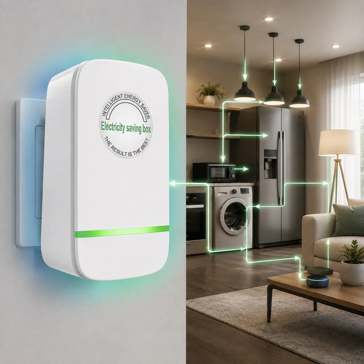 2026 New Power Saver Voltage Stabilizer, Smart Energy Saving Plug, US Plug‑In Household Module, 90‑250V Wide Voltage Input, Hard Shell Protector, Easy‑Use Outlet Device for Home Electronics & Small Household Gadgets