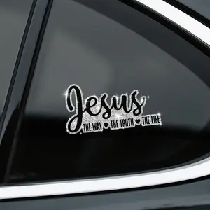 Shiny Religious Jesus Universal Car Sticker, Self-Adhesive Durable Vinyl Decal for Cars Motorcycles Trucks Windows Doors Rear Decor