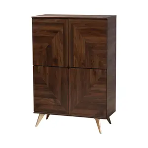 Baxton Studio Graceland Walnut Brown Wood ShoeCabinet