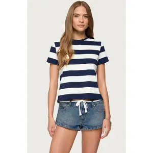 Edikted Women's Valetta Oversized Striped T-Shirt