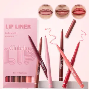 6-color 6-piece lipliner waterproof, sweat resistant, non discoloring automatic lipliner matte multi-color lip contour finishing lip liner Lip Liner Pen