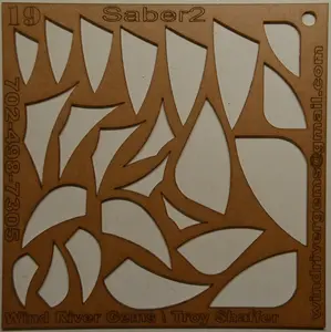 Cabochon Template - Number 19 - Saber 2 - Clear Acrylic - Lapidary