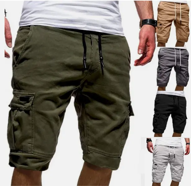 Men Casual Chino Cargo Shorts Pants 6-Pockets Summer Beach Trousers Menswear shorts