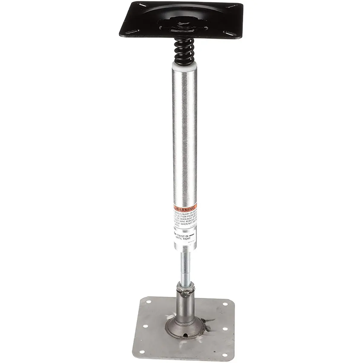 Attwood Marine 977339-T Stainless Steel Base Plate Kit - 7x7 in. Black E-Coated Mount, 13 in. High Post, Metal Threaded Base, ABYC Standard for Pontoon & Boats, Great for Seating