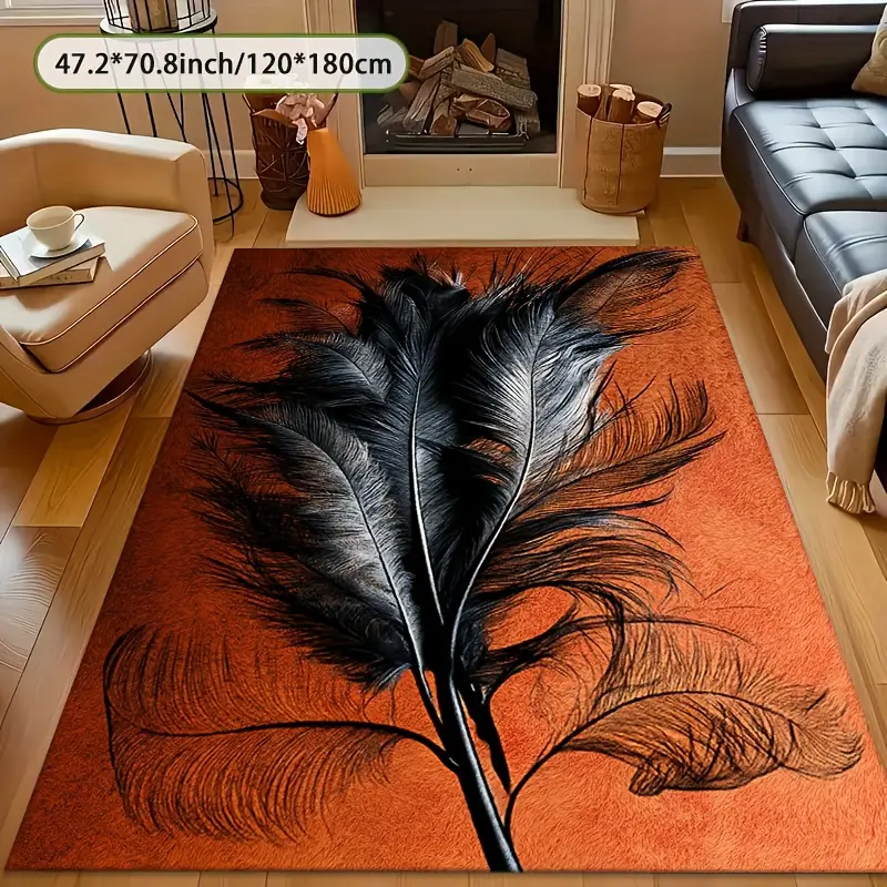 1pc Luxury Carpet Suitable for Living Room - Soft Machine-Washable Jumbo with Adhesive Pile, Flat Weave Carpet, Carpetation for Bedroom, Area Coverage (Available in Sizes)