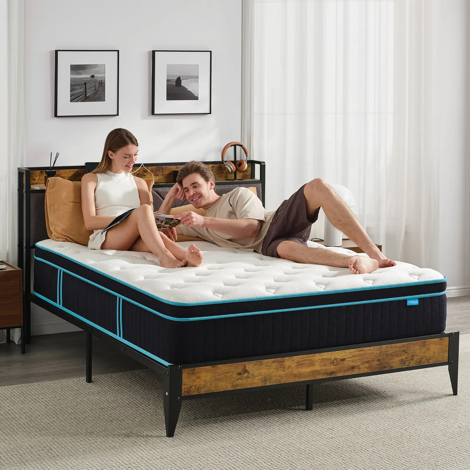 VIZIM Luxury 10 12 Inch Hybrid Mattress in a Box, Breathable Medium Firm Memory Foam & Pocket Spring Bed, CertiPUR-US Pressure Relief Mattress, Twin, Queen  #summervibes