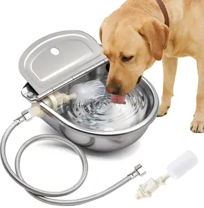 Automatic Dog Water Dispenser for Dogs, 304 Stainless Steel Water Bowl for Horse, Pig, Cow, Goat, Self-Filling Waterer for Chicken and Poultry, Indoor and Outdoor Watering Solution