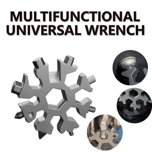 New Store Launch Sale Viral 18-in-1 Snowflake Multi-tool Stainless Steel Portable Wrench All-in-One Screwdriver & Bottle Opener Must-Have Survival Gadget Lightweight Organiser Box