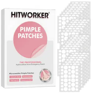 180/360/720 Pieces Hitworker Acne Patches, Hydrogel Cover, Cute Design, Acne Treatments, Suitable for All Light Skin Tones, Daily Use & Photo Props, Microneedles Pimple Patches