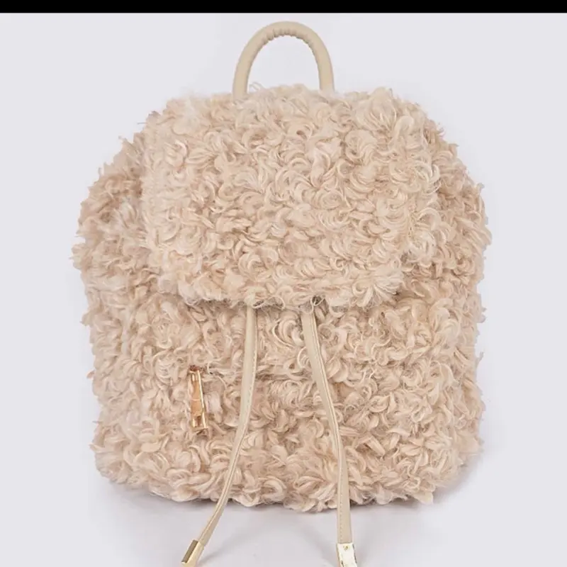 Faux fur backpack