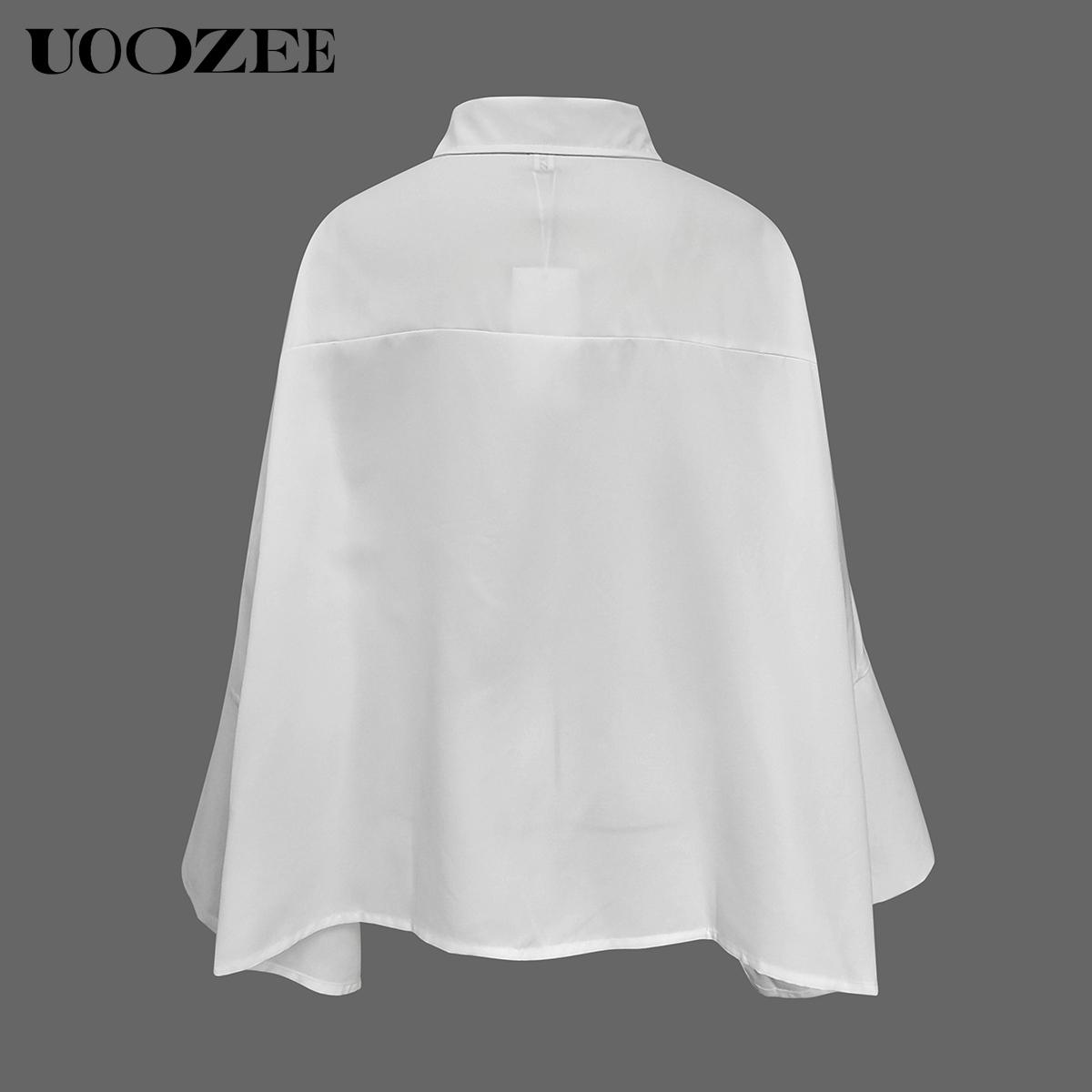 UOOZEE Women's  Loose Oversized Fit Multi-Colored Lapel Shirt Tops for all seasons loose and simple Polyester oversized versatile commuting suitable for a variety of occasions Collared Longsleeves cute fall outfits going tops office outfits  Chic  Casual