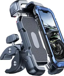 Phone Mount Holder, [150mph Wind Anti-Shake][7.2inch Big Phone Friendly]  Phone Holder,  Handlebar Cell Phone Clamp, Compatible with  16 Pro Max, Black