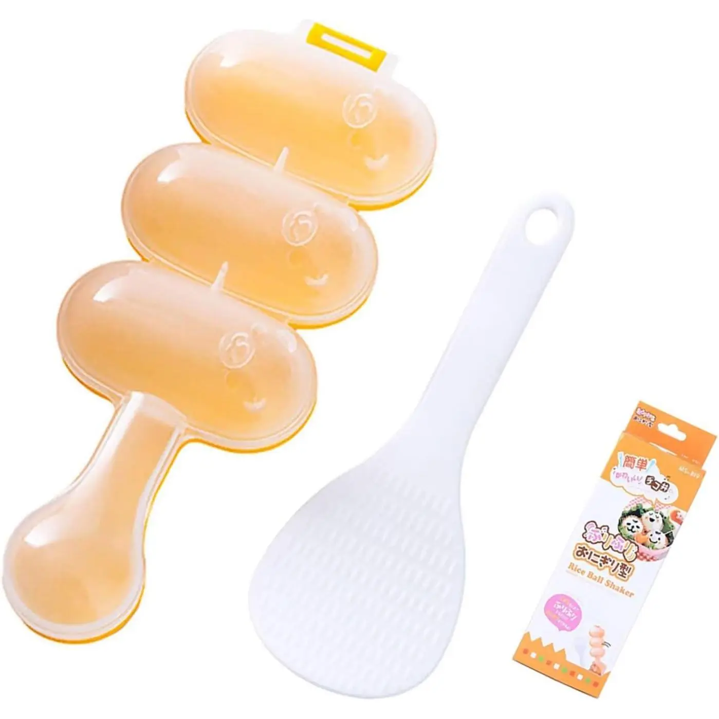 Rice Ball Mold with Mini Rice Scoop, Cute Sushi Plate, DIY Sticky Rice Molds Large Ball Mold Kitchen Tool Rice Ball Maker Shake, Rice Roll Shaker Ball Maker for  Sushi Plates Set Make Sushi