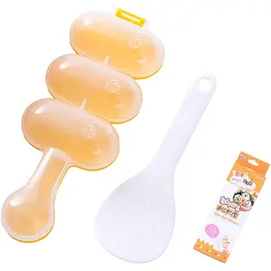 Rice Ball Mold with Mini Rice Scoop, Cute Sushi Plate, DIY Sticky Rice Molds Large Ball Mold Kitchen Tool Rice Ball Maker Shake, Rice Roll Shaker Ball Maker for  Sushi Plates Set Make Sushi