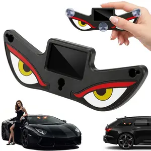 Solar Powered Demon Eye Car Ambient Light | Wireless Breathing RGB Neon Rear Windshield Decor | Auto-Charging No-Wire Strobe Atmosphere Lamp | Cool Interior Mod Accessory for Car SUV Truck