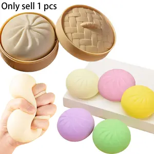 Colorful Dumpling Stress Ball Fidget Toy, Steamed Bun Hand Pressure Relief Toy, Elastic Desktop Toy, Soft Squeeze Stress Relief (multiple Colors)
