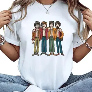 Vintage Retro Beatles Band T-Shirt 70S Rock Music Tee For Men & Women Cotton Fit