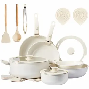 [FLASH SALE | ROVSUN ] 22 Pcs Nonstick Pots and Pans Set with Detachable Handles