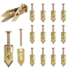 200 PCS Drywall Self-Drilling Anchors with Screws Kit, 100 Anchors (0.47x1.18) + 100 Zinc Plated Screws, No Drill Needed, Suitable for Heavy Duty Hanging of TVs, Shelves, Picture Frames, etc.
