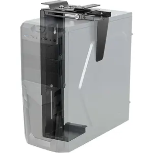 Adjustable Under Desk and Wall PC Mount,3.74 to 8.26 inch Wide Computer Case CPU Hanger Holder 360  Rotatable Under-Desk PC Hanging Stand Holder Mount (ZJJ001)