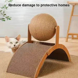 Arc-Shaped Ferris Wheel Cat Scratching Board with Vertical Cat Scratch Ball, Fun and Healthy Playtime for Adult Cats, Perfect for Spacious Living Rooms, Scratcher Board