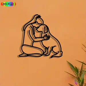 1pc Mother and Child Metal Wall Art, Heartwarming Mother and Child Statue Mural, Ideal Gift for Mother's Day, Christmas, Family Decor Enthusiasts,  Perfect for Living Room Wall & Garden Fence, Sentimental Home Decor Accent