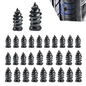 60PCS Tire Repair Rubber Nail, Vacuum Tire Repair Kits Spiral Rubber Nails, Tire Screw Plug Fast Tool Self Service Tire Repair Nail for car, Motorcycle, Truck, Tractor Tire Puncture Repair