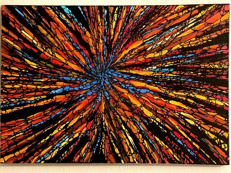 This is an untitled acrylic painting on canvas