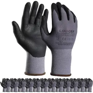 Safety work gloves microfoam nitrile coated12 pairsseamless knit nylon gloveshome improvementmicrofoam gloves
