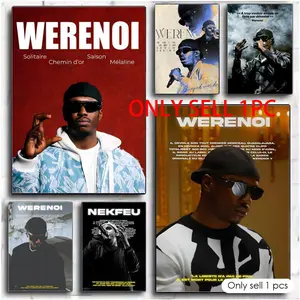 W-Werenoi rapper Painting Calligraphy Premium Textured Canvas Wall Art Poster – High-Quality Fabric Print with Rich Color & Matte Finish, Modern Aesthetic Decor for Living Room, Bedroom, Office & Creative Interior