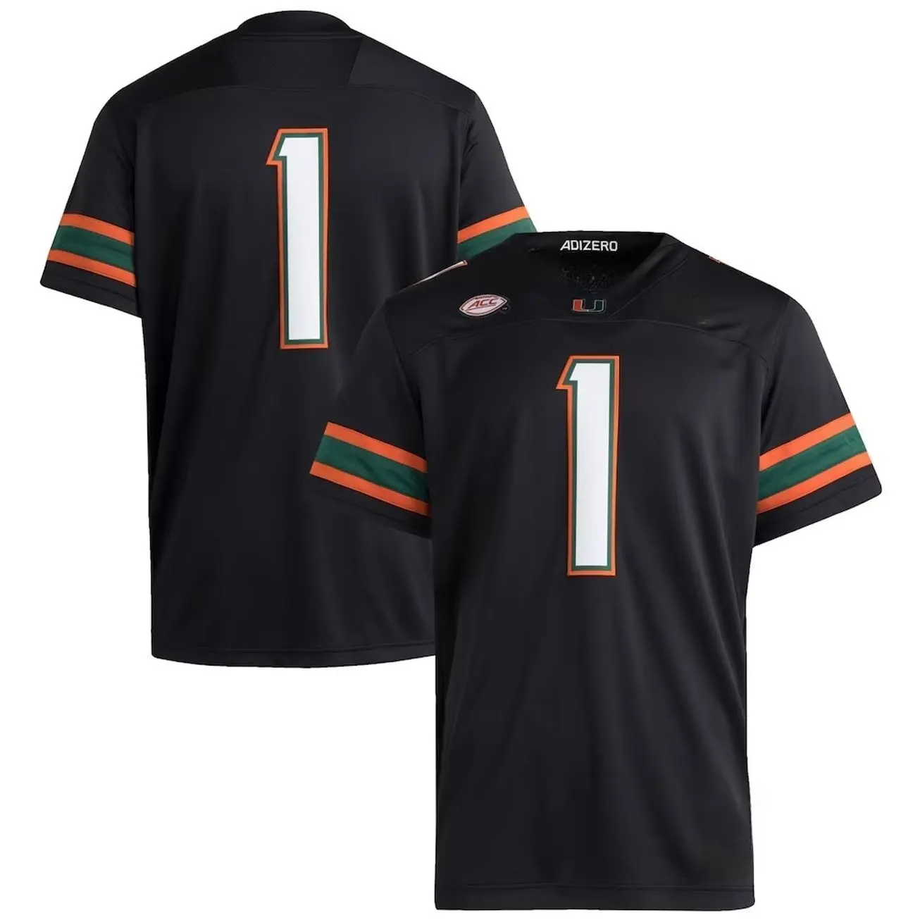 Unisex Football College #1 Miami Hurricanes Premier Strategy Jersey - Black