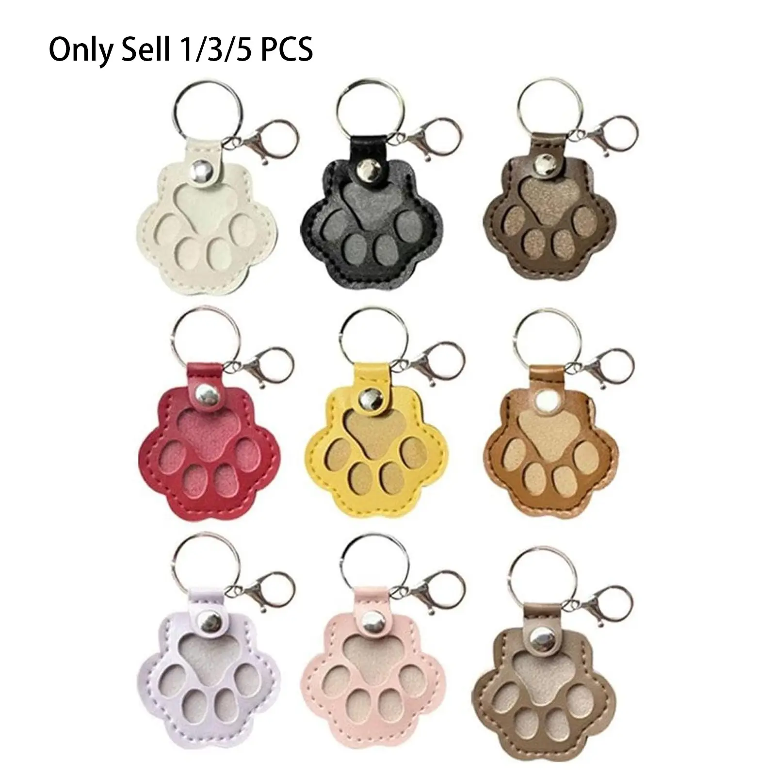 1/3/5 PCS Dog Fur Storage Keychain, Cute Leather Paw Keychain Pet Hair Keepsake Keyring, Unique Memorial Collection Key Chain, Pet Memorial Gifts for Bag Purse Paw Charm Key Holder, Keychain For Bags