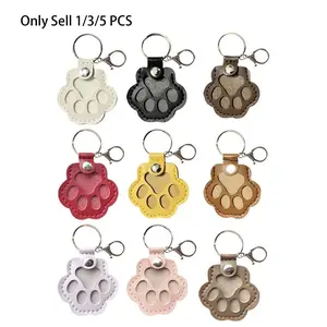 1/3/5 PCS Dog Fur Storage Keychain, Cute Leather Paw Keychain Pet Hair Keepsake Keyring, Unique Memorial Collection Key Chain, Pet Memorial Gifts for Bag Purse Paw Charm Key Holder, Keychain For Bags