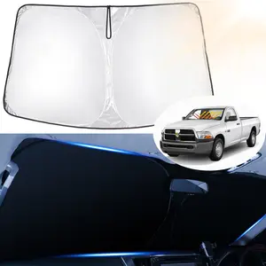 Canvcle Custom Fit Windshield Sun Shade for 2010-2026 Dodge RAM 2500 3500 Accessories Foldable Sun Visor 240T 5 Layers Protector Blocks 99% UV Rays Keeps Car Cooler